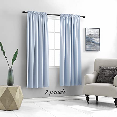 Image of Dream Blue Living Room Curtain Panels,Energy Saving Thermal Insulated Room Darkening Drapes /Draperies (Light Blue,1 Pair,42 by 72 inch)