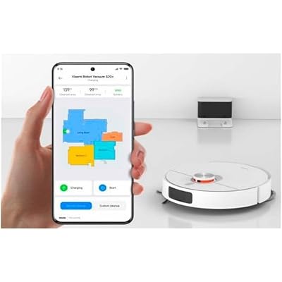 Xiaomi Robot Vacuum S20+ (White) - 6000 Pa Powerful Suction, Laser Navigation, Carpet Detection and 170 Minutes Working Time