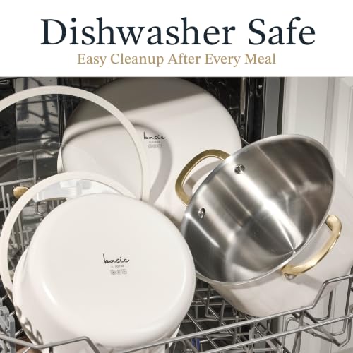 Image of CAROTE 21 PCS Stainless Steel Cookware Set, Pots and Pans Set Non Toxic, Dishwasher Safe, White