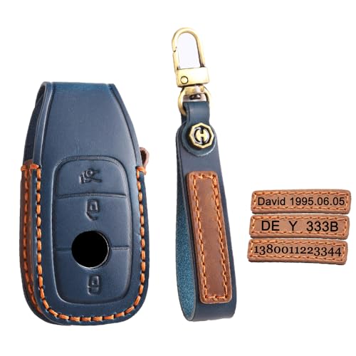 Coque de clé Mercedes Benz bleue à 3 boutons pour W205 W177