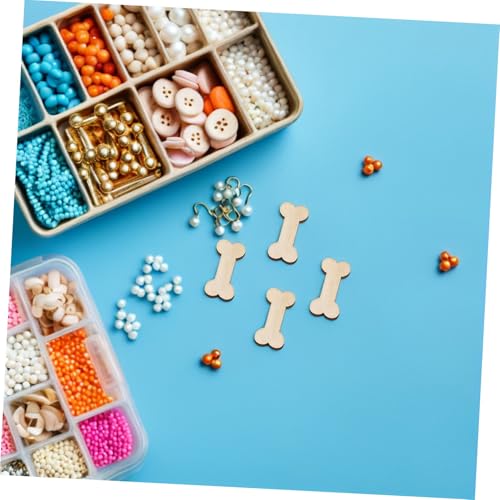 SHINEOFI 100 Stück Hundeknochen Dekoratives Holzstück Hundeknochen Zum Malen Unvollendetes Holzhandwerk Holzausschnitte Für Handwerk Schlichte Holzornamente Zum Basteln Khaki Buchsbaum