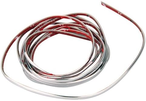 Sunluxy Mall Adhesive Automotive Tape Silver-Coloured Chrome 4 mm 3 m