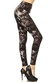 Leggings Depot Women's Fall/Winter Ultra Soft Popular Best Christmas Printed Holiday Fashion Leggings Bat (Cedar Snowflakes, One Size (Size 0-12))