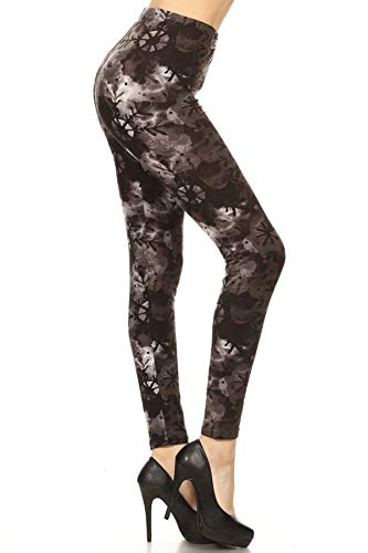 Leggings Depot Women's High Waist Novelty Christmas Holiday Print Leggings-Full Length-R855, Cedar Snowflakes, One Size