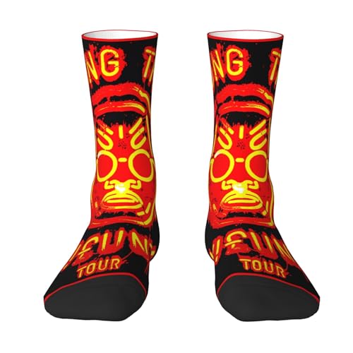 Photo de KILOPTE Young Rapper Thug Chaussettes mi-hautes contrastées, chaussettes graphiques hip-hop pour hommes et femmes, chaussettes tendance personnalisées, vêtements de concert