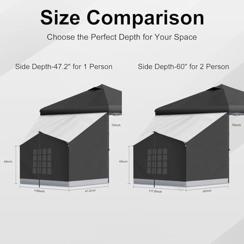 Image of KAMPKEEPER Side Tent,1 /2 Person Camping Tent for 10' x 10' Pop Up Canopy