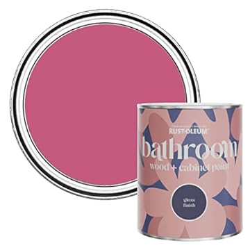 Rust-Oleum Pink Moisture Resistant Bathroom Wood and Cabinet Paint in Gloss Finish - Raspberry Ripple 750ml