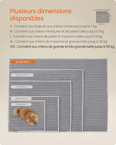 Tapis chien imperméable lavable Feandrea housse canapé réversible gris - 7