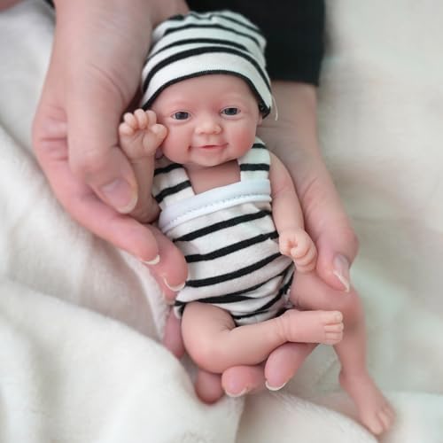 Muñeca bebé de silicona realista de 7 pulgadas miniatura 3