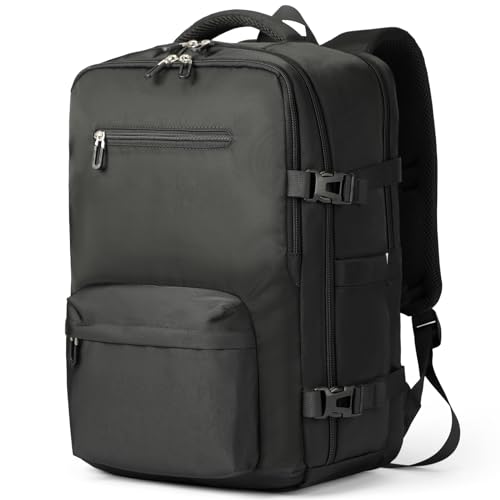 Travel Laptop Backpack for Women and Men, 17-inch Casual Work Bag for Hiking and Business (Black)