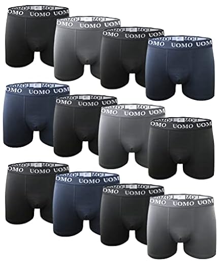 Channo Boxers de Algodón Ajustados Clásicos, Cómodos y Suaves. Pack de 12 Calzoncillos. Colección UOMO (Pack Surtido, XL) | Ya disponible en tu tienda friki favorita! En mundofriki.es!