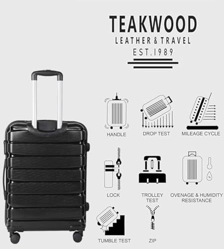 Image of Teakwood Leathers 65 CM 8 Wheels Trolley Bag, Hard Cabin Trolley, 360 Degree 8 Rotating Wheel (65 CM, Black)