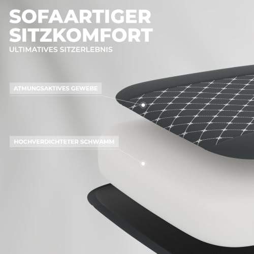 NIONIK Gaming Stuhl Ergonomisch, Gaming-Sessel mit Fußstütze, Gaming Stuhl Stoff Bürostuhl mit Lordosenkissen und Nackenkissen… – Ansicht 4