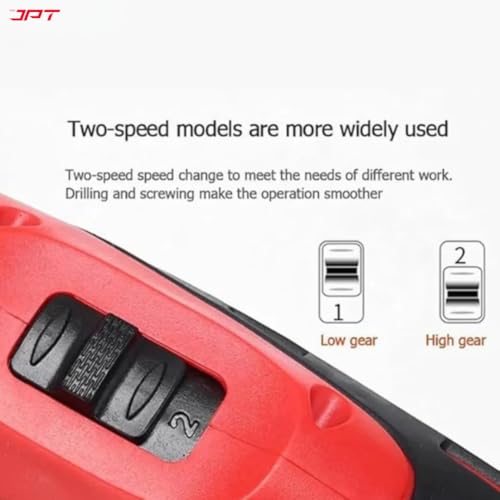 Image of JPT 12V Powerful Cordless Drill Machine | 1350 RPM | 18 Torque | 10MM | 1.50 KW | 2 Speed Gear | ๐๐ง๐ ๐๐๐ญ๐ญ๐๐ซy| Fast Charger | Keyless Chuck | Carrying Bag