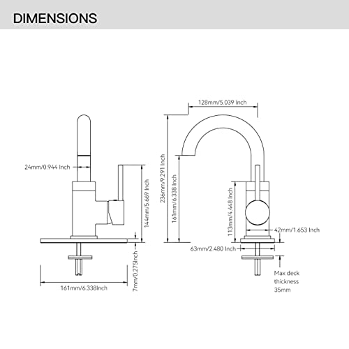 Rkf Single-Handle Bathroom Sink Faucet, Swivel Spout, With Pop-Up Drain With Overflow And Supply Hose,Bar Sink Faucet,Small Kitchen Faucet Tap,Matte Black,Bf3501P-Mb #TOP6