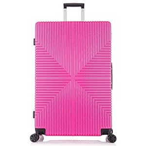DK Luggage 24″ Medium Lightweight Hard Shell Suitcase 4 Wheel Spinner Luggage ABS-30 Pink