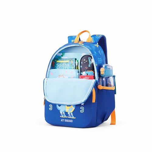 Image of American Tourister Wiggle | 26 Ltrs | 2 Compartments | Bottle Pocket | Ergonomic Padded Back Panel & Shoulder Straps | Kids Backpack | 1 Year International Warranty | Champ Blue