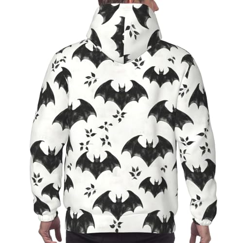 Hoodies For Men - Black Bat Print Long Sleeve Casual Men'S Hoodies & Sweatshirts Pullover With Pocket 6
