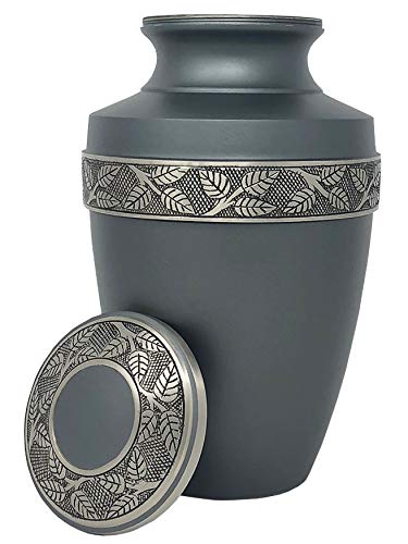 Image of Revere Rustic Pewter Adult Urn - Momentful Life Metal Adult Cremation Urn - Hand Engraved Accents