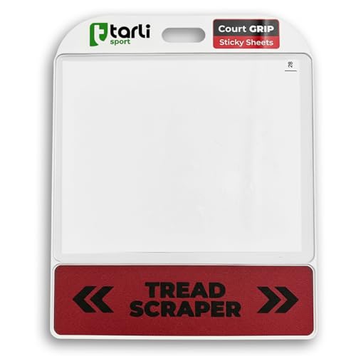 Tarli Combo Traction System – Full-Length Shoe Scraper & Sticky MAT with Replaceable Sheets | Shoe Grip Enhancer for Basketball Shoes | Non-Slip Sport Court Traction Pad (White)