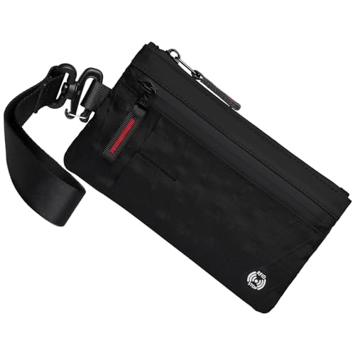 DiULi Carteras RFID Antirrobo para Hombre, Cartera Tarjetero sin Contacto con Protección RFID, Monedero Hombre Casual con Cordón, Tarjeteros para Tarjetas de Credito, Ligero y Seguro(Grande Negro)