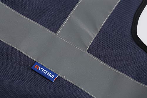 Aykrm 12 Colour High Visibility Viz Vest Hi Vis Viz Reflective Safety Vests For Men (Xs-8Xl) (X-Large, Navy) #TOP5