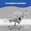 Desk Office Chair,Ergonomic High Back Computer Chair,Comfortable Recliner with Footrest,Lumbar Support Breathable Mesh Swivel Chair with Adjustable Armrests,Black Gray