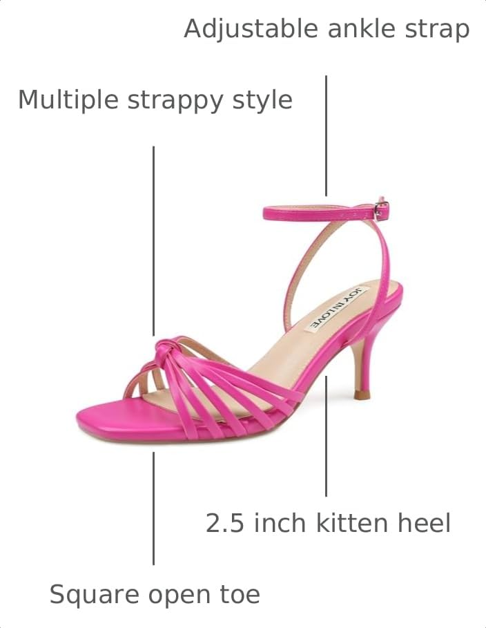 Image of JOY IN LOVE Women's Low Kitten Heels Strappy Sandals