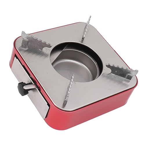 18.5x18.5x7cm Alcohol Stove, Portable Drawer Type Solid Alcohol Burner for Outdoor Camping Travel Barbecue Red