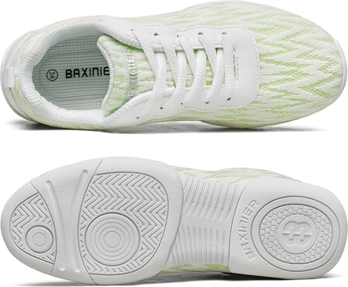 BAXINIER Girls White Cheerleading Shoes Lightweight Youth Competition Cheer Sneakers Athletic Training Dance Tennis Walking Shoes4