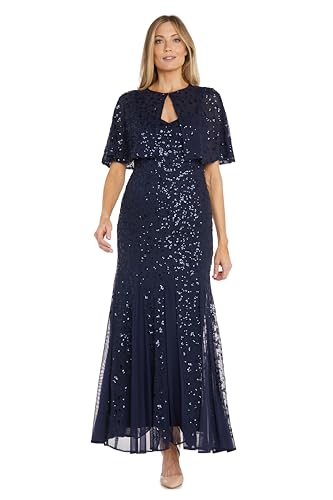 R&M Richards Long Beaded Sequin Dress W/Beaded Bolero