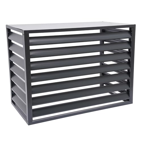 KKVUIIFF - Klimaanlage Abdeckung, 110 x 60 x 80 cm, Wärmepumpe Verkleidung, Abdeckung Klimaanlage Außengerät, Schutz für Außengerät (Grau)