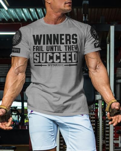 Winners Fail Mens Bodybuilding T-Shirts Graphic Tees Short Sleeve Workout Shirt3