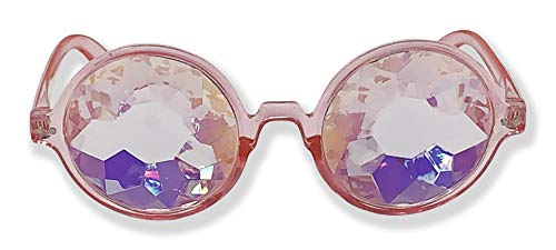 NEON NATION Round Holographic Kaleidoscope Party Glasses2