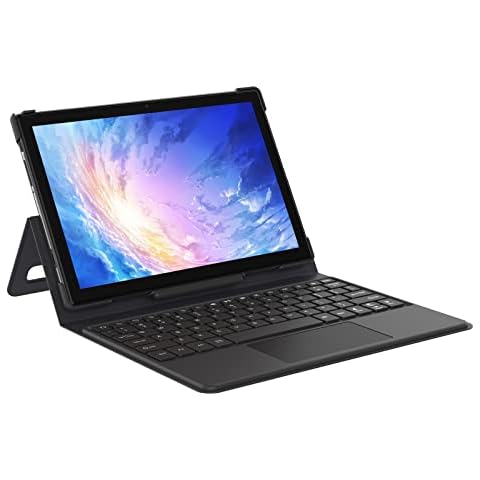 AWOW Tablet 10 inch Android 11 Tablet with Keyboard, 4GB RAM 64GB ROM, Octa Core, 5+13MP Dual Camera, 6000mAh Battery, FHD 1920x1200 Display, 2.4G&5G Wi-Fi, BlueTooth4.2 Cover
