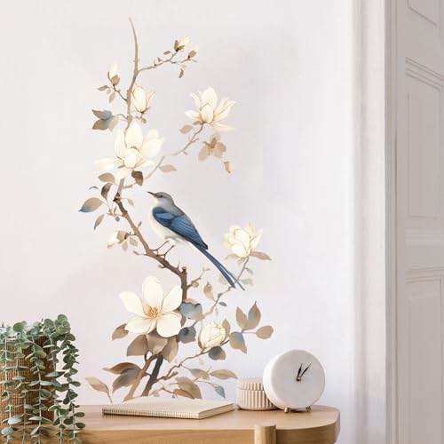 Vinilo decorativo ramas flores y pájaros chinos miniatura 3