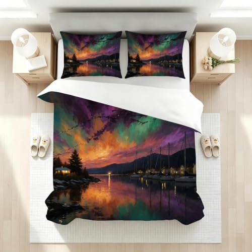 Housse de Couette 3D Imprimé 160x200 Fermeture Éclair Invisible - 3