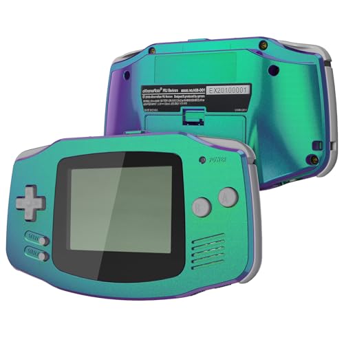 Image of IPS Ready Upgraded eXtremeRate Chameleon Green Purple Replacement Shell Full Housing Cover & Black Screen Lens for Gameboy Advance - Compatible with Both IPS & Standard LCD - No Console & IPS Screen