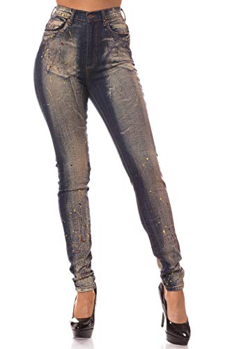 Aphrodite Washed Skinny Jeans for Women - High Waisted Printed Painted Embellished Stretch Skinny Fit Slim Denim Pants4