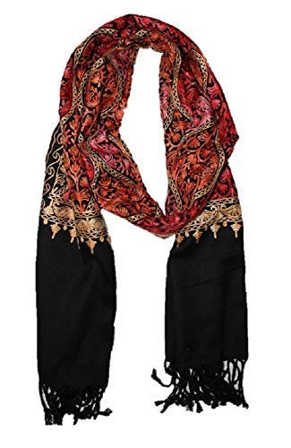Men's Wool Full Embroidery Matka Stoles (Black)-picture-56