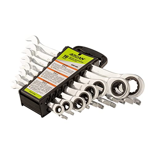 Arcan Arw16M Metric Ratcheting Combination Wrench Set, 16-Piece #TOP29