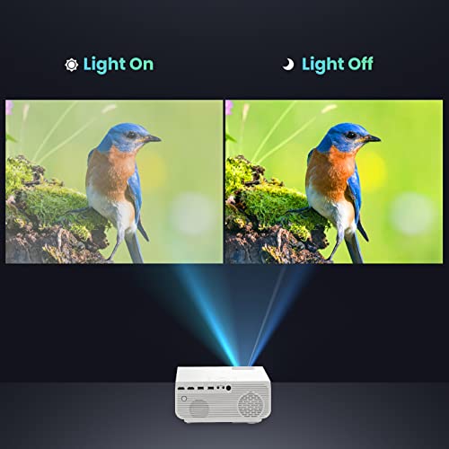 Projector With Wifi And Bluetooth, Vyser Outdoor Portable Projector, 350Ansi 12000Lux Native 1080P Movie Home Projector 4K, Keystone Correction And Zoom, Compatible With Phone/Tv Stick/Ps5/Pc/Laptop #TOP5