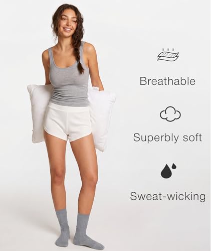 Image of LazyCozy Bamboo Viscose Sleep Shorts for Women, Soft Dolphin Lounge Shorts | Comfy Y2K Micro Mini Pajama Shorts, Lightweight Booty Shorts, Summer Pj Shorts, Knit Workout Shorts