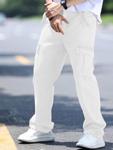 Image of AVANOVA Men's Cargo Jeans Slim Fit | Stylish Stretch Denim Trousers with Multi Pockets | Casual Wear Pants for Men | Comfortable Daily & Office Denim Wear Bottoms (Jeans 250)