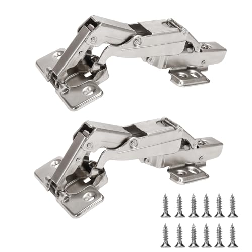 Bisagras para armario de cocina (1 par, 2 unidades), bisagras de 165º de superposición total para puertas rinconeras Lazy Susan, puertas de esquina
