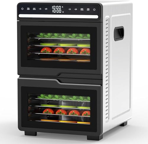 WAA Food Dehydrator, 12 Stainless Steel Trays with 8.8 ft² Drying Space, 1100W, 176°F Dehydrated Dryer for Jerky & Time Control for Two Chambers for Meat, Pet Treats, Herb, Fruit, Vegetables - image 1