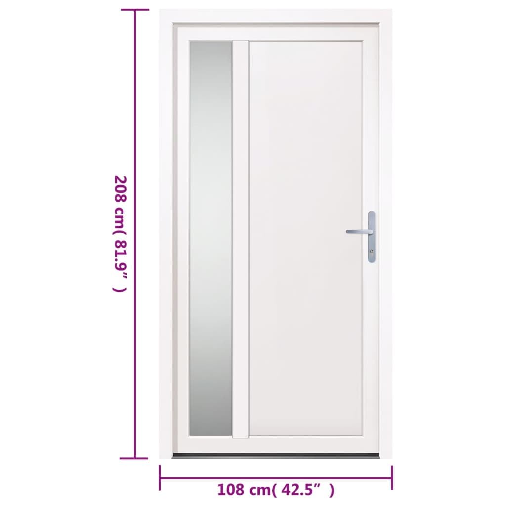 vidaXL Porta d'Ingresso Bianca in PVC 108x208 cm - Porta Entrata