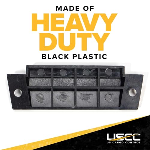 Image of US Cargo Control E Track End Caps for Horizontal E-Track Rail (20 Pack), Durable Black Plastic End Protector Cap for Trailer Tie-Down Rails in Enclosed Trailers and Cargo Vans