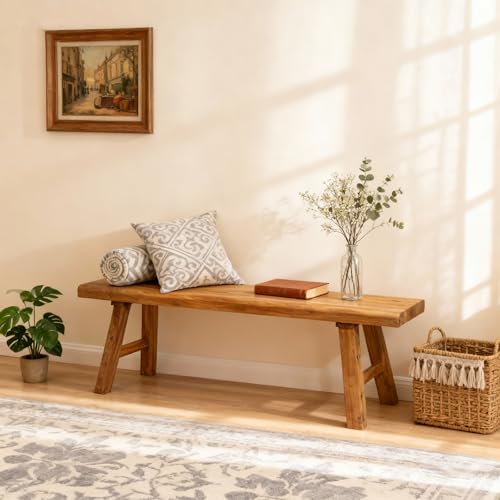 Hulitnag Skinny Elm Wood Bench