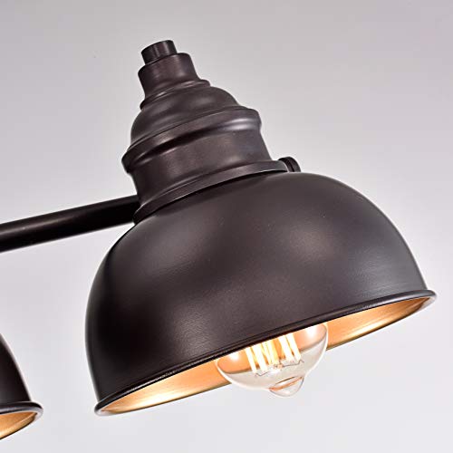 Image of 3 Light Bathroom Vanity Light, 7 Inch Oil Rubbed Bronze Wall Sconce Indoor, Modern Metal Wall Lights for Bathroom Bath Bedroom